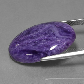 Charoíta violeta natural 16,68ct, corte oval, opaco