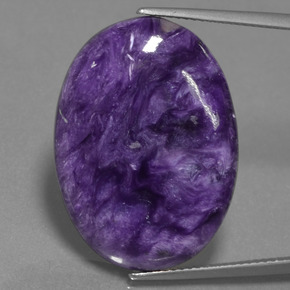 Charoíta violeta natural 18,97ct, corte oval, opaco