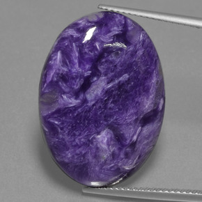 Charoíta violeta natural 17,78ct, corte oval, opaco