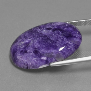 Charoíta violeta natural 17,78ct, corte oval, opaco