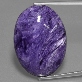 Charoíta violeta natural 19,13ct, corte oval, opaco