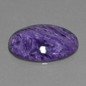 Charoíta violeta natural 19,13ct, corte oval, opaco
