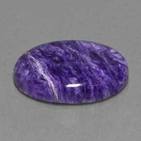 Charoíta violeta natural 21,21ct, corte oval, opaco