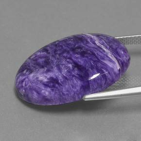 Charoíta violeta natural 21,21ct, corte oval, opaco
