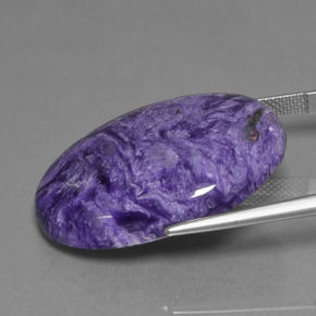 Charoite Aveludado Roxo Violeta Natural 31.76ct, Corte Oval, Opaco