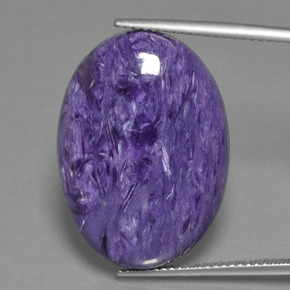 Charoíta violeta natural 21,23ct, corte oval, opaco
