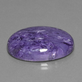 Charoíta violeta natural 21,23ct, corte oval, opaco