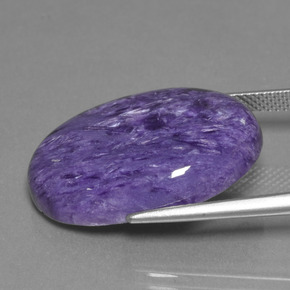 Charoíta violeta natural 21,23ct, corte oval, opaco