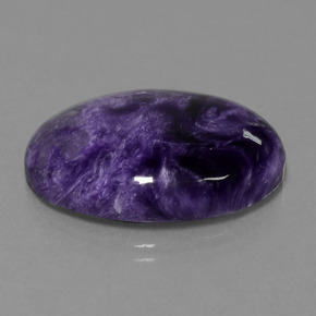Charoíta violeta natural 21,85ct, corte oval, opaco