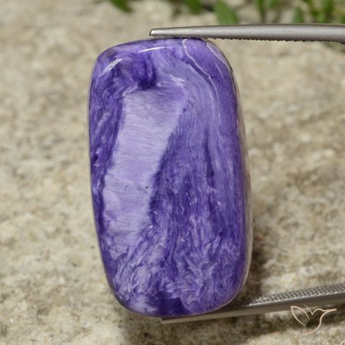 26.13ct Natural Aveludado Roxo Violeta Charoite, Almofada, Opaco