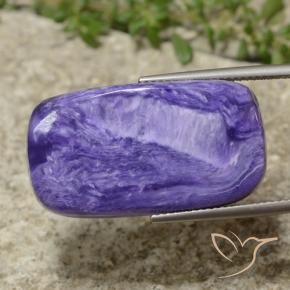 Charoite Aveludado Roxo Violeta Natural 26.13ct, Almofada, Opaco