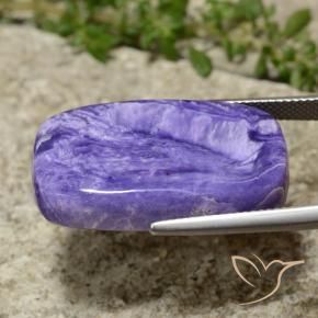 Charoite Aveludado Roxo Violeta Natural 26.13ct, Almofada, Opaco
