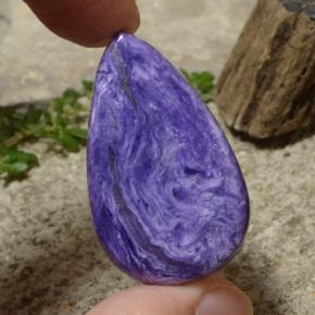 Charoite Tolet Natural 37.32ct, Formato de pêra, Opaco
