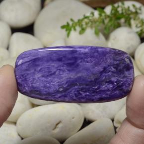 Charoíta violeta natural 43,82ct, almofada cortada, opaco