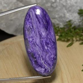 Charoíta violeta natural 27,33ct, corte oval, opaco