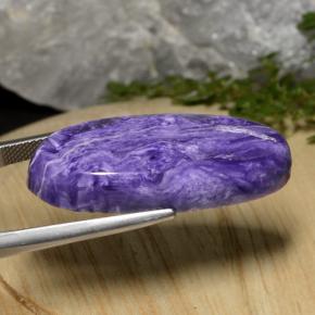 Charoíta violeta natural 27,33ct, corte oval, opaco