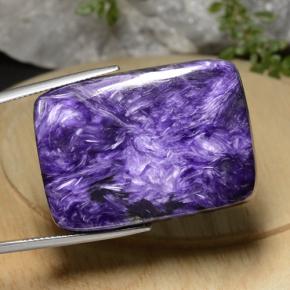 Charoíta violeta natural 49,17ct, almofada cortada, opaco