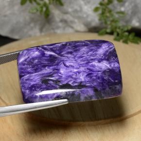 Charoíta violeta natural 49,17ct, almofada cortada, opaco