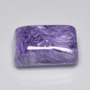 Charoíta violeta natural 8,46ct, corte esmeralda, opaco
