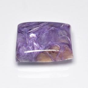 Charoíta violeta natural 5,06ct, baguete, opaco
