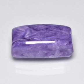 Charoíta violeta natural 8,88ct, baguete, opaco