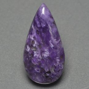 Charoíta violeta natural 8,98ct, formato de pêra, opaco