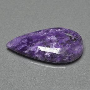 Charoíta violeta natural 8,98ct, formato de pêra, opaco