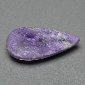 Charoíta violeta natural 8,98ct, formato de pêra, opaco