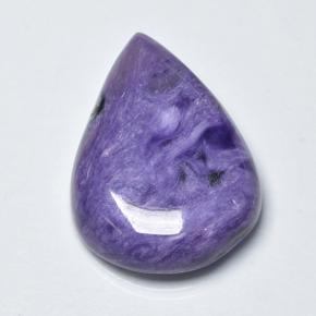 Charoíta violeta natural 15,14ct, formato de pêra, opaco