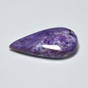 Charoíta violeta natural 11,16ct, formato de pêra, opaco