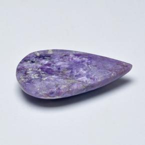 Charoíta violeta natural 11,16ct, formato de pêra, opaco