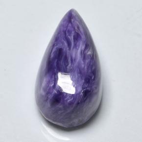 Charoíta violeta natural 4,92ct, formato de pêra, opaco