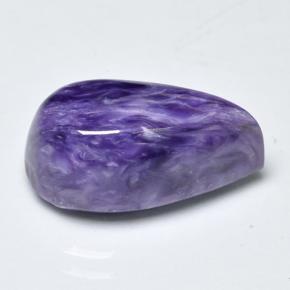 Charoíta violeta natural 4,92ct, formato de pêra, opaco