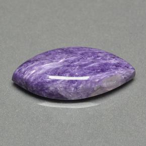 Charoíta violeta natural 9,36ct, marquise, opaco