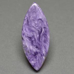 Charoíta violeta natural 4,65ct, marquise, opaco