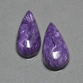 Pedras preciosas de charoíta violeta natural de 12,53 ct, formato de pêra, opaco
