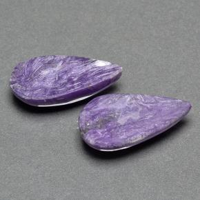 Pedras preciosas de charoíta violeta natural de 12,53 ct, formato de pêra, opaco