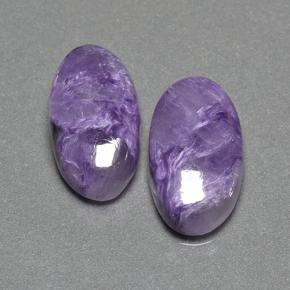 Pedras preciosas de charoíta violeta natural de 14,65 ct, corte oval, opaco