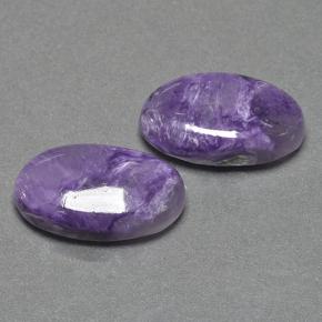 Pedras preciosas de charoíta violeta natural de 14,65 ct, corte oval, opaco