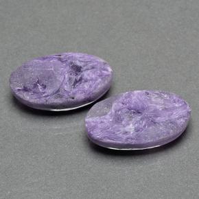 Pedras preciosas de charoíta violeta natural de 14,65 ct, corte oval, opaco