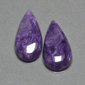 Pedras preciosas de charoíta violeta natural de 12,58 ct, formato de pêra, opaco