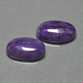 Pedras preciosas de Charoite Tolet natural de 9.91 ct, Corte Oval, Opaco