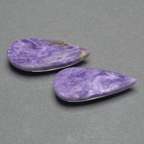Pedras preciosas de charoíta violeta natural de 13,24 ct, formato de pêra, opaco