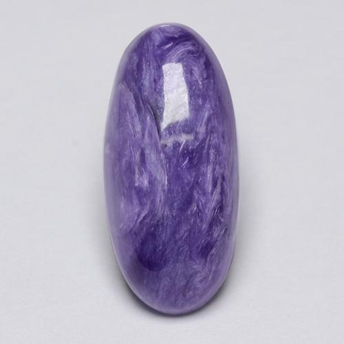 Charoíta violeta natural 3,81ct, corte oval, opaco