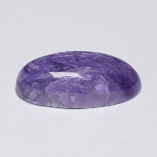 Charoíta violeta natural 3,81ct, corte oval, opaco