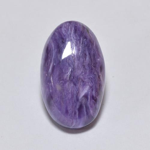 Charoíta violeta natural 4,56ct, corte oval, opaco