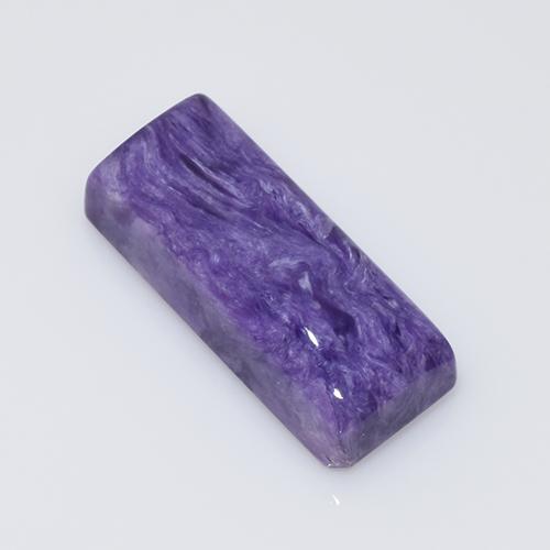 Charoíta violeta natural 7,36ct, baguete, opaco