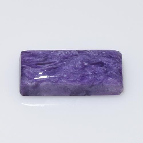 Charoíta violeta natural 7,36ct, baguete, opaco