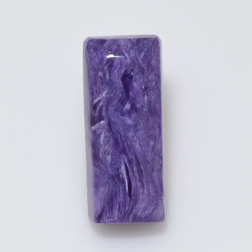 Charoíta violeta natural 7,36ct, baguete, opaco