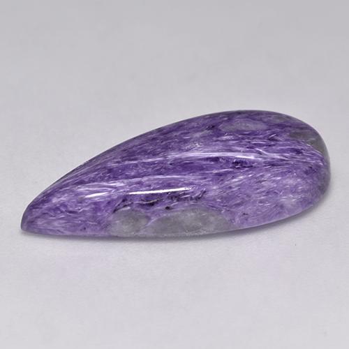 Charoíta violeta natural 11,04ct, formato de pêra, opaco
